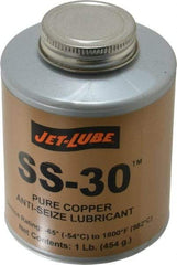 Jet-Lube - 1 Lb Can High Temperature Anti-Seize Lubricant - Copper, -65 to 1,800°F, Copper Colored, Water Resistant - Makers Industrial Supply