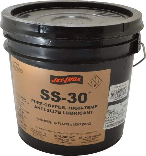 Jet-Lube - 10 Lb Pail High Temperature Anti-Seize Lubricant - Copper, -65 to 1,800°F, Copper Colored, Water Resistant - Makers Industrial Supply