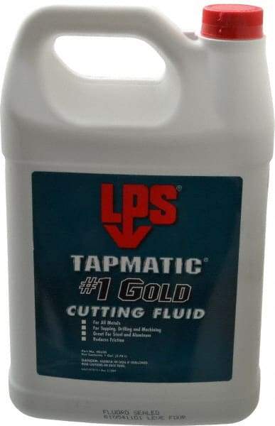 LPS - Tapmatic #1 Gold, 1 Gal Bottle Cutting & Tapping Fluid - Straight Oil, For Boring, Broaching, Drilling, Engraving, Facing, Milling, Reaming, Sawing, Tapping, Threading, Turning - Makers Industrial Supply