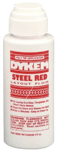 Dykem - Red Layout Fluid - 2 Ounce Felt Tip Applicator - Makers Industrial Supply