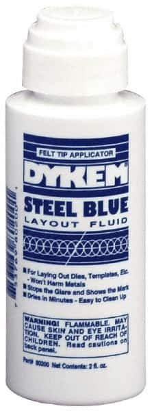 Dykem - Blue Layout Fluid - 2 Ounce Felt Tip Applicator - Makers Industrial Supply