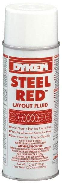 Dykem - Red Layout Fluid - 12 Ounce Aerosol Can - Makers Industrial Supply