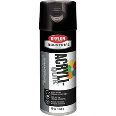 Krylon - Black, 12 oz Net Fill, Gloss, Lacquer Spray Paint - 15 to 20 Sq Ft per Can, 16 oz Container, Use on Cabinets, Color Coding Steel & Lumber, Conduits, Drums, Ducts, Fabric, Furniture, Motors, Pipelines, Tools - Makers Industrial Supply