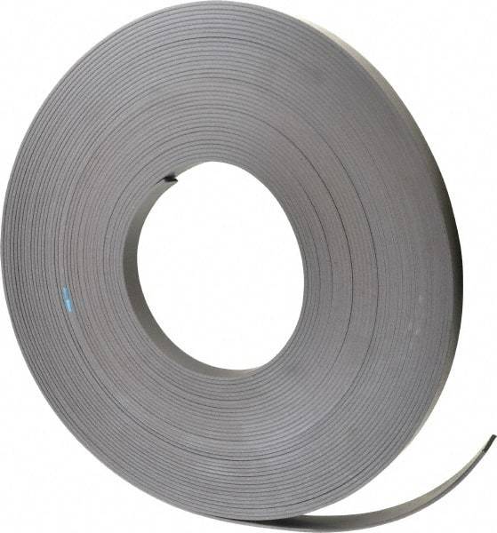 Mag-Mate - 100' Long x 3/4" Wide x 1/8" Thick Flexible Magnetic Strip - 12 Lb Max Pull Force, 14 Linear Ft/Lb Magnetic Pull Force, Plain Back - Makers Industrial Supply