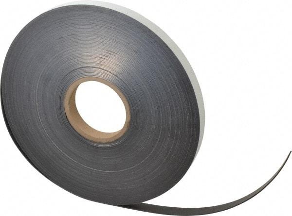 Mag-Mate - 100' Long x 3/4" Wide x 1/16" Thick Flexible Magnetic Strip - 10 Lb Max Pull Force, 5 Linear Ft/Lb Magnetic Pull Force, Adhesive Back - Makers Industrial Supply