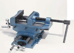 Palmgren - 6" Jaw Opening Capacity x 2" Throat Depth, Horizontal Drill Press Vise - 6" Wide Jaw, Cross Slide Base, Standard Speed, 8" OAL x 7-1/4" Overall Height - Makers Industrial Supply