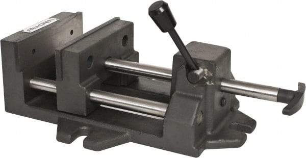 Palmgren - 6" Jaw Opening Capacity x 1-7/8" Throat Depth, Horizontal Drill Press Vise - 6" Wide Jaw, Stationary Base, Standard Speed, 14-1/2" OAL x 4-5/16" Overall Height - Makers Industrial Supply