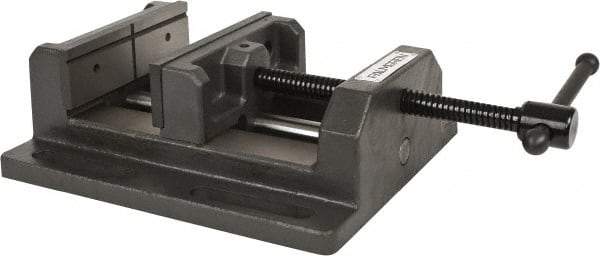 Palmgren - 6" Jaw Opening Capacity x 2" Throat Depth, Horizontal Drill Press Vise - 6" Wide Jaw, Stationary Base, Standard Speed, 11" OAL x 3-9/16" Overall Height - Makers Industrial Supply