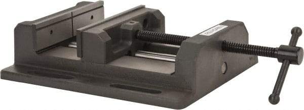 Palmgren - 8" Jaw Opening Capacity x 2" Throat Depth, Horizontal Drill Press Vise - 8" Wide Jaw, Stationary Base, Standard Speed, 15-1/2" OAL x 3-9/16" Overall Height - Makers Industrial Supply