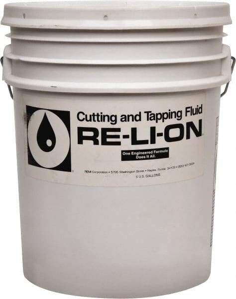 Made in USA - Re-Li-On, 5 Gal Pail Cutting & Tapping Fluid - Naphthenic Oil Based, For Machining, Turning - Makers Industrial Supply