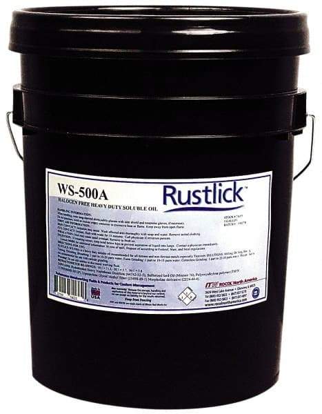 Rustlick - Rustlick WS-500A, 5 Gal Pail Cutting & Grinding Fluid - Water Soluble, For Machining - Makers Industrial Supply