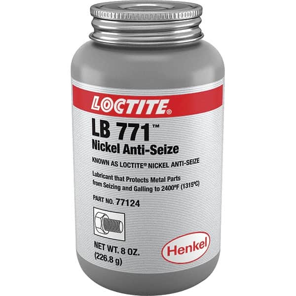 Loctite - 8 oz Can High Temperature Anti-Seize Lubricant - Nickel, -54 to 2,399°F, Silver Colored, Water Resistant - Makers Industrial Supply