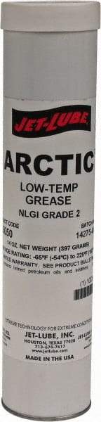 Jet-Lube - 14 oz Cartridge Low Temperature Grease - Amber, Low Temperature, 225°F Max Temp, NLGIG 2, - Makers Industrial Supply