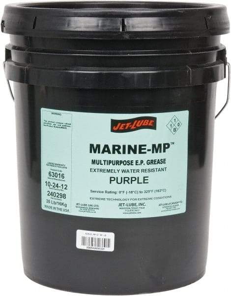 Jet-Lube - 35 Lb Pail Lithium High Temperature Grease - Purple, High/Low Temperature, 325°F Max Temp, NLGIG 2, - Makers Industrial Supply