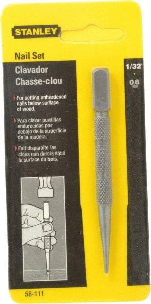 Stanley - Nail Punch - 4" OAL, Steel - Makers Industrial Supply