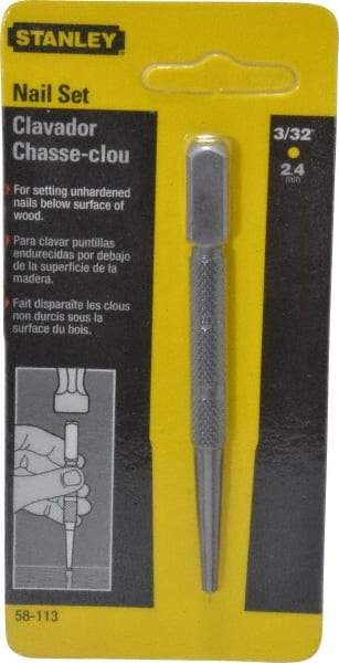 Stanley - Nail Punch - 4" OAL, Steel - Makers Industrial Supply