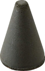 Cratex - 7/8" Max Diam x 1-1/4" Long, Taper, Rubberized Point - Coarse Grade, Silicon Carbide, 1/4" Arbor Hole, Unmounted - Makers Industrial Supply