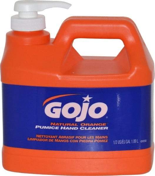 GOJO - 1/2 Gal Pump Bottle Liquid Hand Cleaner - General Duty, Orange Scent - Makers Industrial Supply