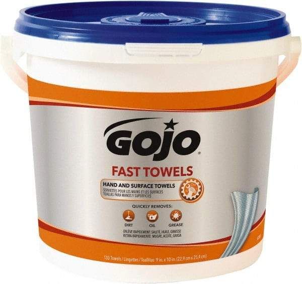 GOJO - Pre-Moistened Hand Cleaning Wipes - Center Pull, 12-1/4" x 10-1/2" Sheet Size, Blue - Makers Industrial Supply