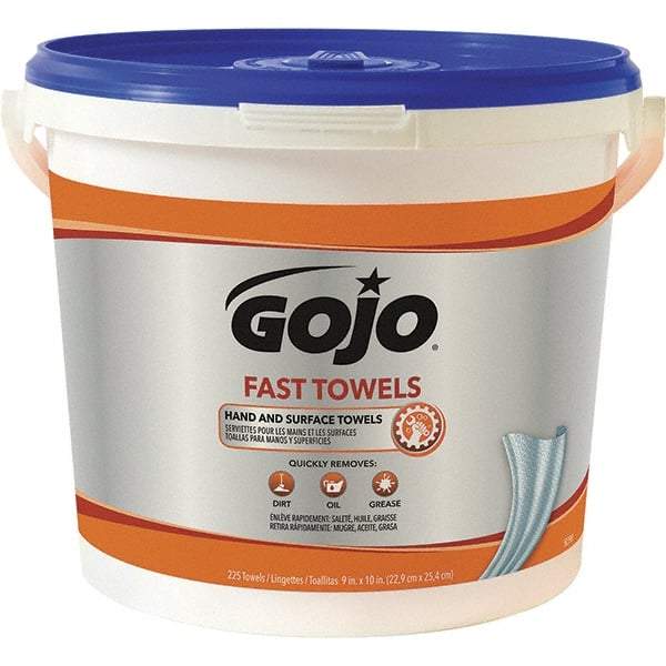 GOJO - Pre-Moistened Hand Cleaning Wipes - Center Pull, 11" x 7-3/4" Sheet Size, Blue - Makers Industrial Supply