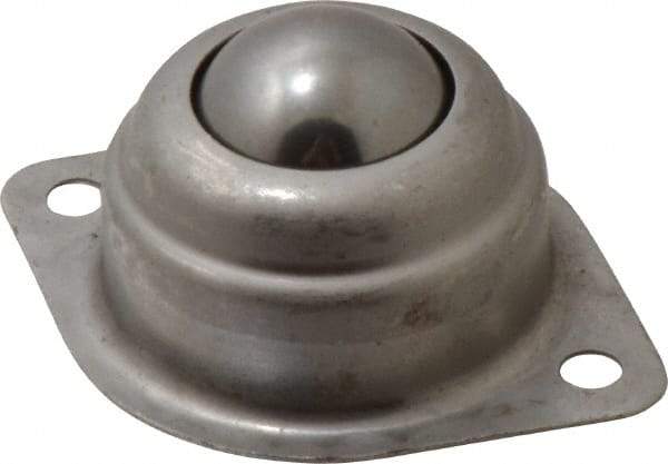 Value Collection - 1 Inch Diameter, Oval, Stainless Steel Ball Transfer - 1.1875 Inch Mount Height, 125 Lb. Capacity - Makers Industrial Supply