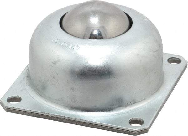 Value Collection - 1-1/2 Inch Diameter, Square, Carbon Steel Ball Transfer - 1.8125 Inch Mount Height, 250 Lb. Capacity - Makers Industrial Supply