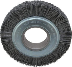 Weiler - 6" OD, 2" Arbor Hole, Crimped Nylon Wheel Brush - 1" Face Width, 1-1/4" Trim Length, 0.04" Filament Diam, 3,600 RPM - Makers Industrial Supply