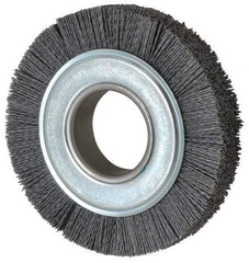 Weiler - 6" OD, 2" Arbor Hole, Crimped Nylon Wheel Brush - 1" Face Width, 1-1/4" Trim Length, 0.04" Filament Diam, 3,600 RPM - Makers Industrial Supply