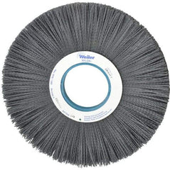 Weiler - 12" OD, 3-1/4" Arbor Hole, Crimped Nylon Wheel Brush - 1" Face Width, 3-5/16" Trim Length, 0.04" Filament Diam, 1,800 RPM - Makers Industrial Supply