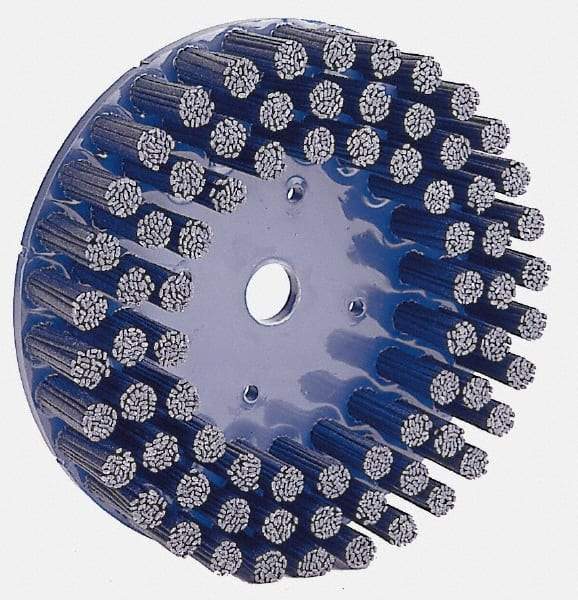 Weiler - 10" 120 Grit Silicon Carbide Crimped Disc Brush - Fine Grade, Plain Hole Connector, 1-1/2" Trim Length, 7/8" Arbor Hole - Makers Industrial Supply