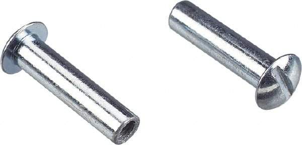 Made in USA - #10-24 Thread Barrel, Slotted/Phillips Drive, Steel Sex Bolt & Binding Post - Zinc-Plated Finish, 3/8" Long Barrel - Makers Industrial Supply