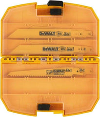 DeWALT - 15 Pieces, 6" Long x 0.04" Thickness, Bi-Metal Reciprocating Saw Blade Set - Straight Profile, 6 to 18 Teeth, Toothed Edge - Makers Industrial Supply