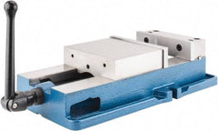 Interstate - 8" Jaw Width, 8" Jaw Opening Capacity, Horizontal Stationary Machine Vise - Manual Operation, 11,250 Lb Capacity, 1 Station, 20" Long x 6.1" High x 1-15/16" Deep, 1-15/16" Jaw Height, Cast Iron - Makers Industrial Supply