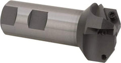 Everede Tool - 60° Lead Angle, 1.708" Max Cut Diam, 3/4" Min Cut Diam, 0.277" Max Depth of Cut, Indexable Chamfer and Angle End Mill - 3 Inserts, APLT 347 Insert Style, 3.2" Overall Length, Straight Shank, 120° Included Angle - Makers Industrial Supply