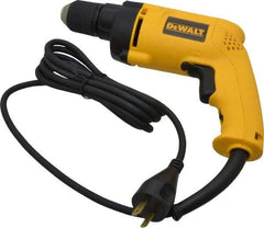 DeWALT - 3/8" Keyless Chuck, 1,200 RPM, Pistol Grip Handle Electric Drill - 6.7 Amps, 120 Volts, Reversible - Makers Industrial Supply