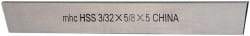 Interstate - 3/32 Inch Wide x 5/8 Inch High x 5 Inch Long, Parallel Cutoff Blade - M2 Grade, Bright Finish - Exact Industrial Supply