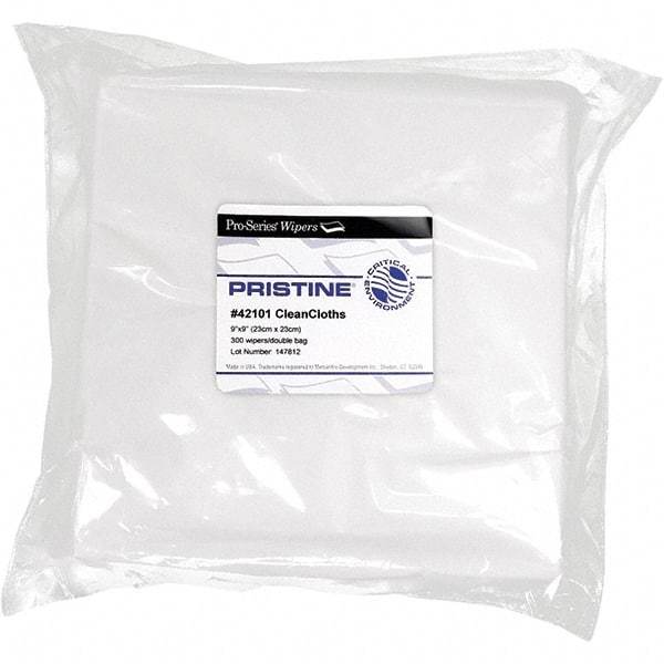 PRO-SOURCE - Flat Fold Clean Room/Lab/Critical Task Wipes - Bag, 9" x 9" Sheet Size, White - Makers Industrial Supply