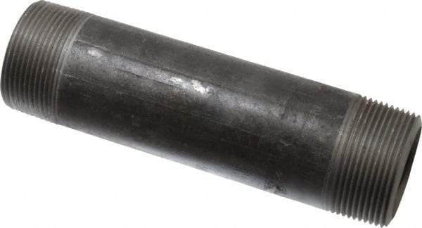 Made in USA - Schedule 80, 1-1/2" Diam x 6-1/2" Long Black Pipe Nipple - Threaded - Makers Industrial Supply