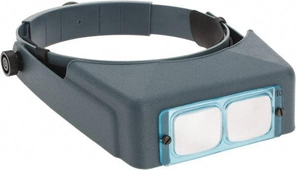 Made in USA - 2.5x Magnification, Optical Glass, Rectangular Magnifier - Headband Mount, 8 Inch Focal Distance - Makers Industrial Supply