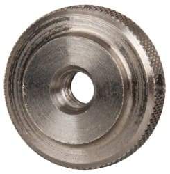 Gibraltar - #10-24 UNC Thread, Uncoated, Stainless Steel Round Knurled Check Nut - 1/4" Overall Height, 3/4" Diam x 3/16" Head Height, 1/2" Diam x 1/16" Base Height - Makers Industrial Supply