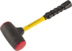 NUPLA - 64 oz Head 7/8" Face Diam Urethane Dead Blow Hammer - 15-1/2" OAL, Fiberglass Handle - Makers Industrial Supply