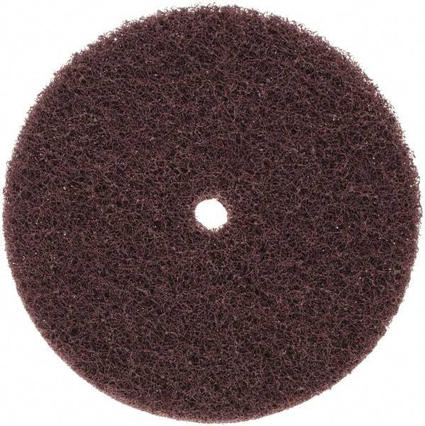 3M - 6" Medium Grade Aluminum Oxide Deburring Disc - 1/2" Center Hole, Arbor Connection, Maroon, 4,000 Max RPM - Makers Industrial Supply