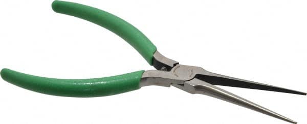 Xcelite - 6" OAL, 2-5/16" Jaw Length x 15/32" Jaw Width, Long Nose Needle Nose Pliers - Smooth Jaw, Standard Head, ESD Cushion Handles, with Spring - Makers Industrial Supply