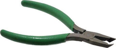 Xcelite - 4-1/2" OAL, Flush End Cutting Pliers - 29/32" Jaw Length x 1/2" Jaw Width, Angled Tip Head, ESD Cushion Handle - Makers Industrial Supply