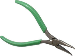 Xcelite - 5" OAL, 1-15/64" Jaw Length x 27/64" Jaw Width, Long Nose Pliers - Serrated, Curved Jaw, Curved Head, ESD Cushion Handles, with Spring - Makers Industrial Supply