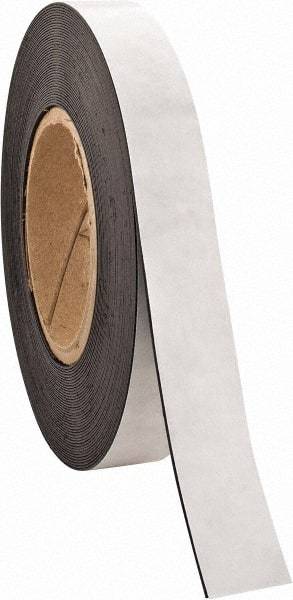 Made in USA - 50' Long x 1" Wide Flexible Magnetic Strip - 4 Lb Max Pull Force, Adhesive Back, Black - Makers Industrial Supply