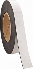 Made in USA - 50' Long x 1" Wide Flexible Magnetic Strip - 4 Lb Max Pull Force, Adhesive Back, Black - Makers Industrial Supply