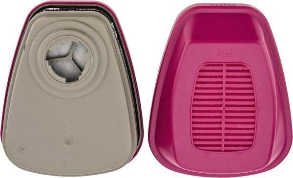 3M - Magenta and Black P100 Cartridge and Filter Combination - Series 6000, Protects Against Organic Vapor - Makers Industrial Supply