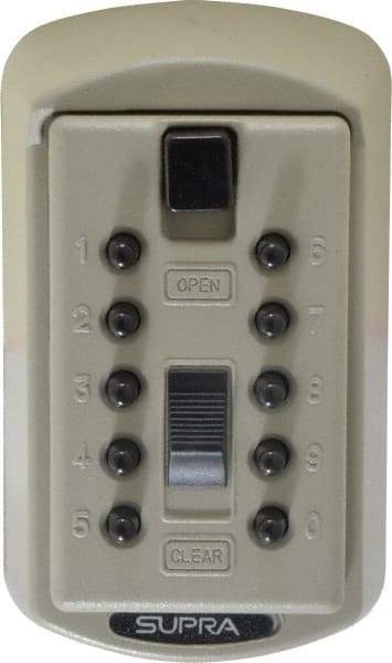 Supra - Push Button Combination, Slimline Key Safe - Brass Finish - Makers Industrial Supply