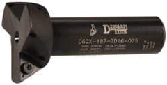 Dorian Tool - 60° Included Angle, 1-7/8 Inch Max Cutting Diameter, 3 Inserts, 3/4 Inch Shank Diameter, TDEX 160308-EN Insert Style, Indexable Dovetail Cutter - 3 Inch Overall Length - Makers Industrial Supply